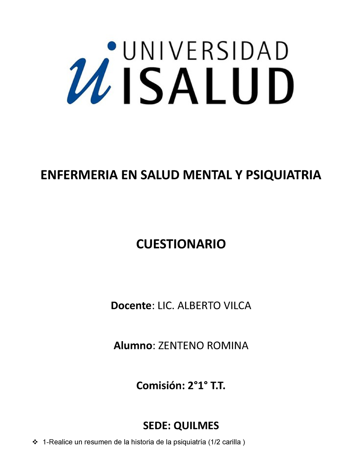 Cuestionario De Salud Mental - ENFERMERIA EN SALUD MENTAL Y PSIQUIATRIA ...