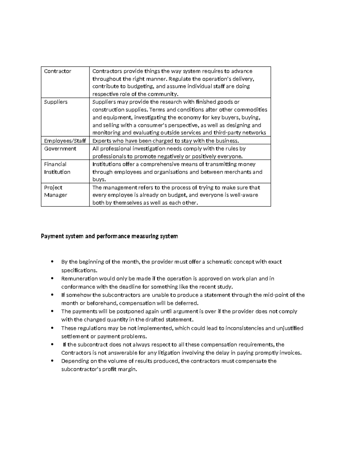 Procurement - Contractor Contractors provide things the way system ...