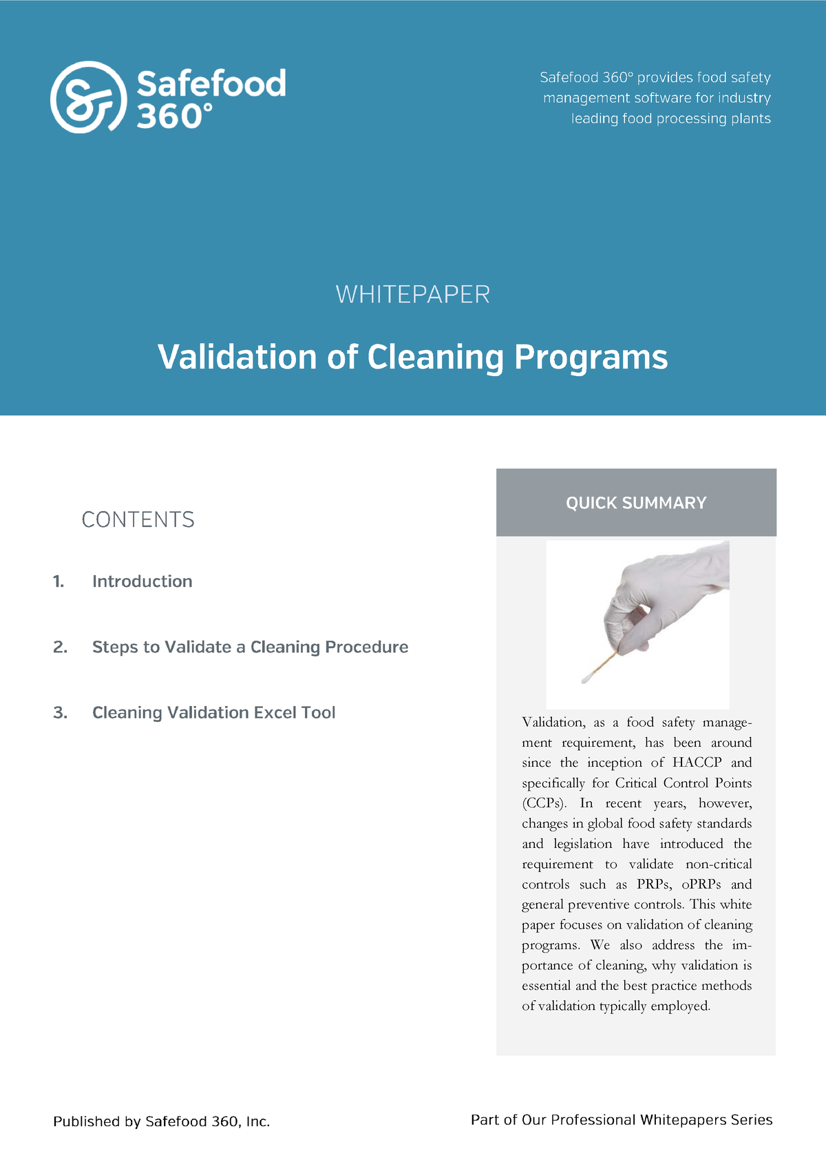 Validation of Cleaning Programs - Validation, as a food safety ...