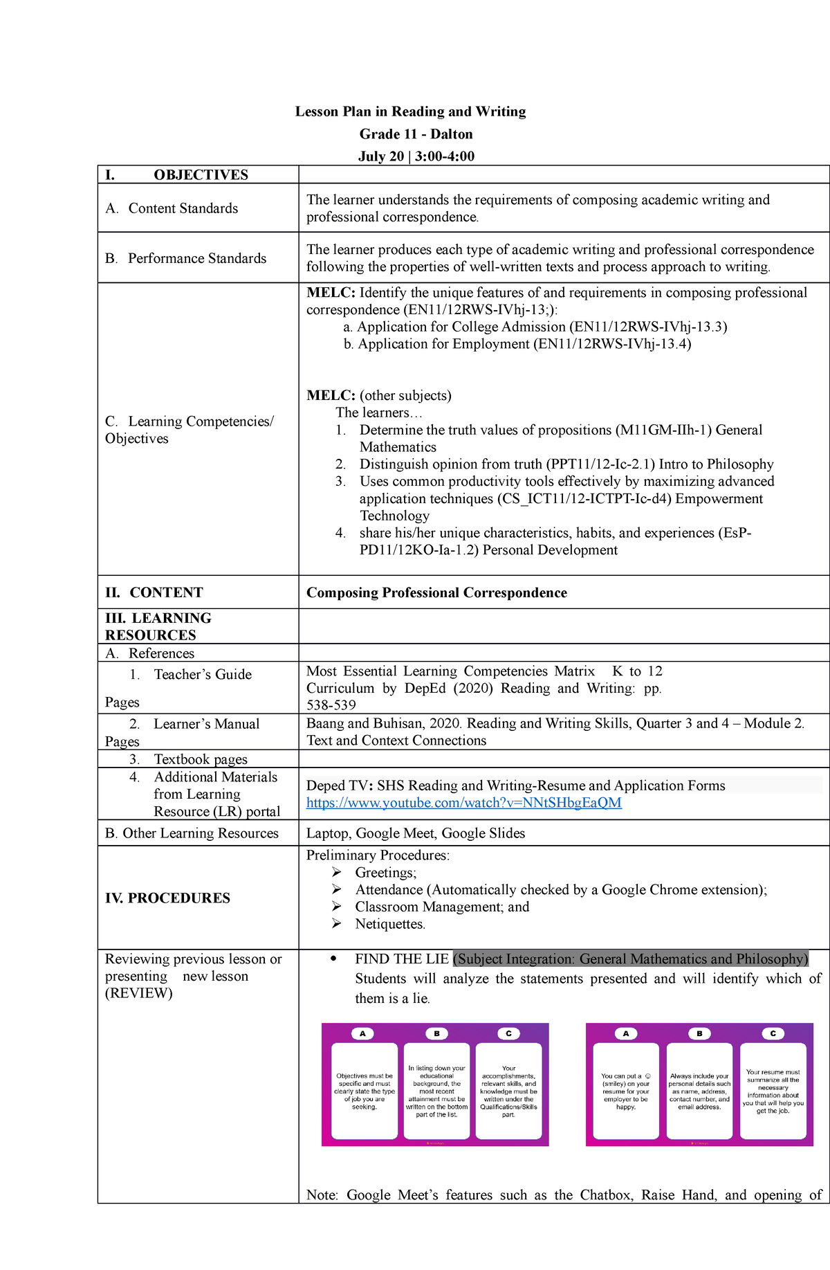 MjasdrizC02RAW DLP Lesson Plan in Reading and Writing Grade 11 Dalton July 20 3004