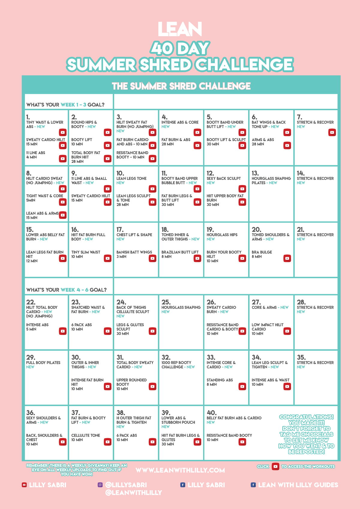 40 Day Summer Shred Challenge LEAN The summer shred challenge WHAT