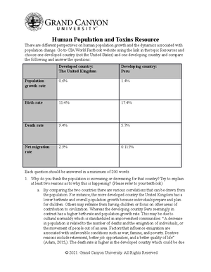 BIO 220 RS Human Populations And Toxins - BIO-220 - GCU - Studocu
