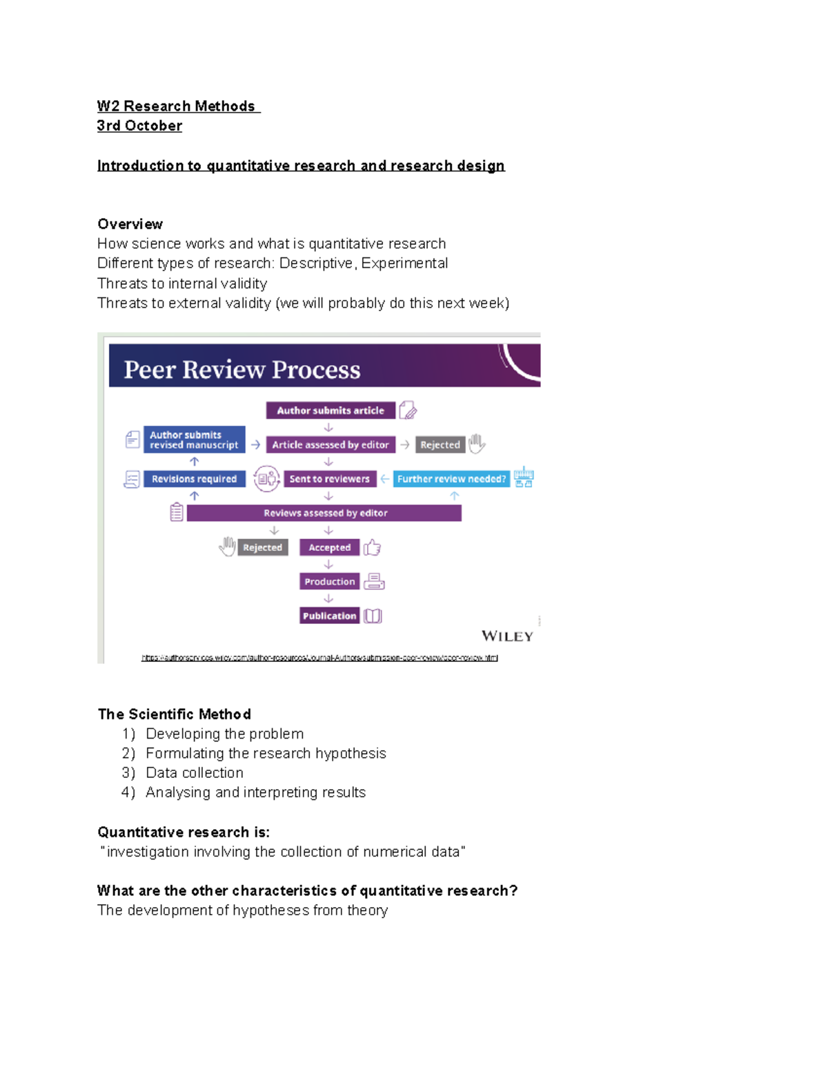 W2 Research Methods . Formulating the research hypothesis The