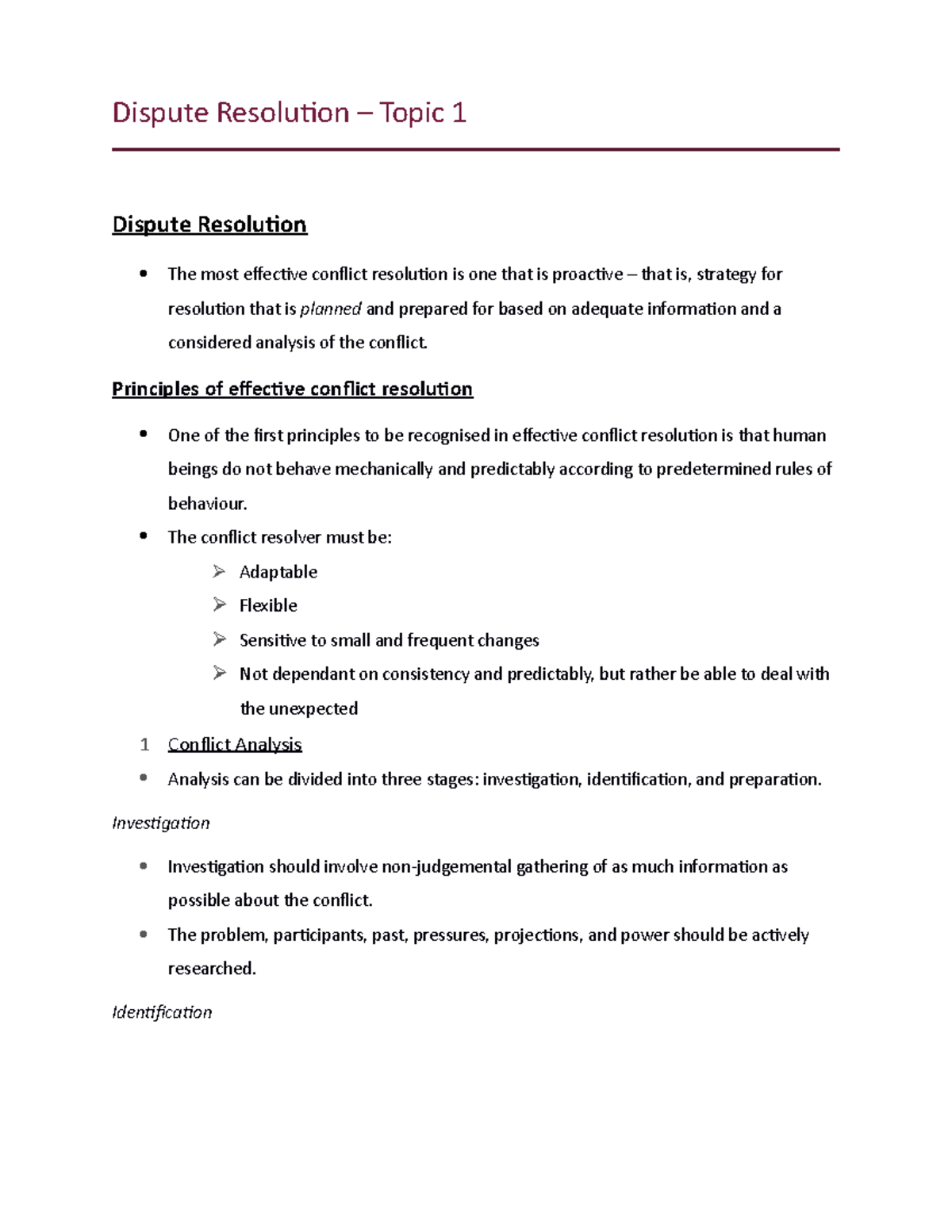 topics for dissertation in dispute resolution