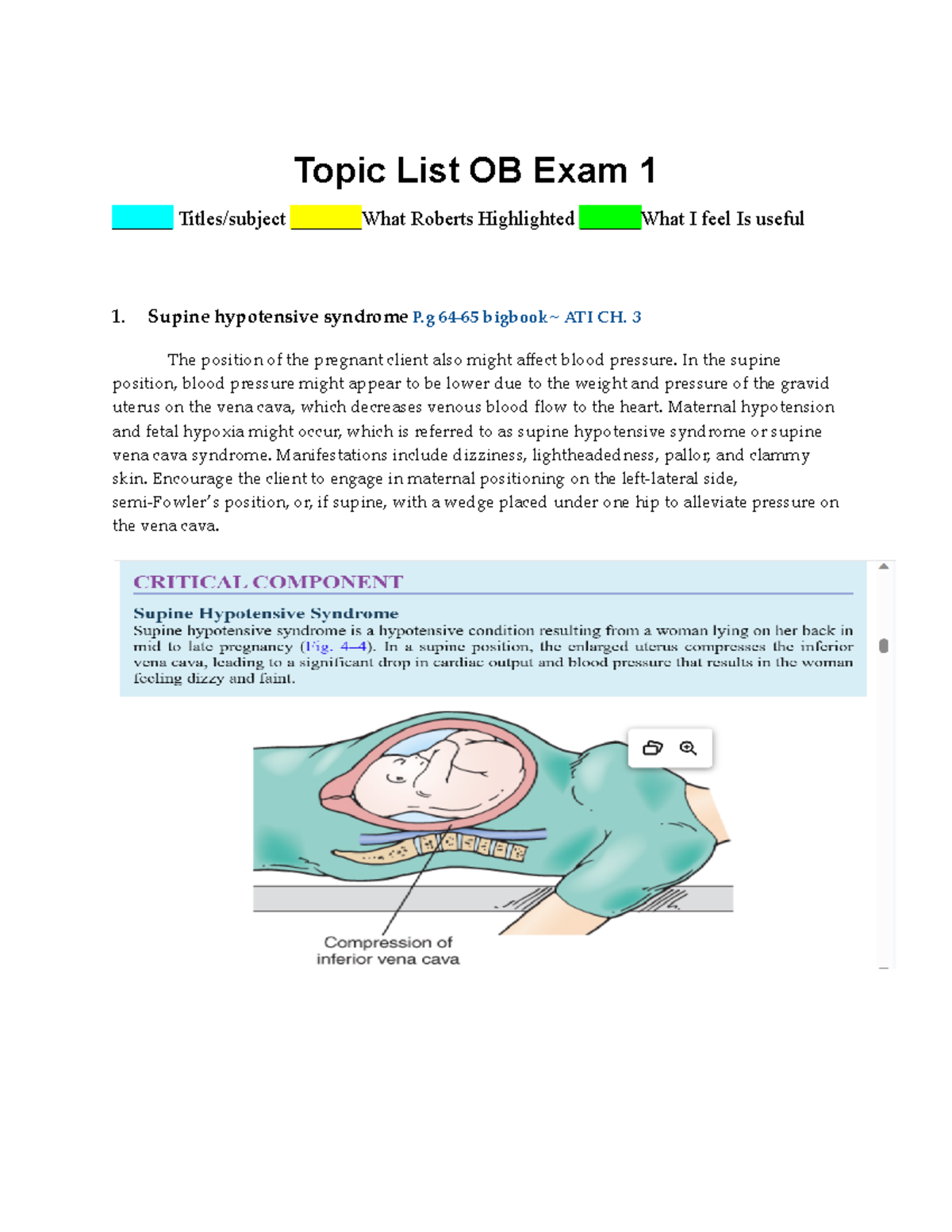 Topic List OB Exam 1 - Exam - Topic List OB Exam 1 ______ Titles ...