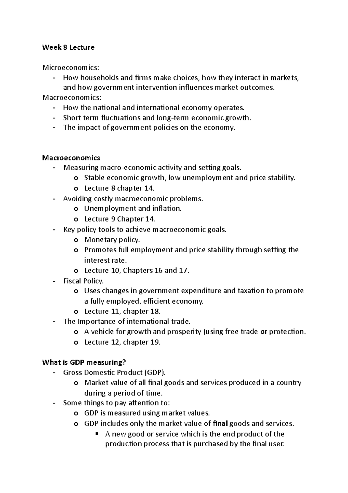 Week 8 Lecture Notes - Week 8 Lecture Microeconomics: - How households ...