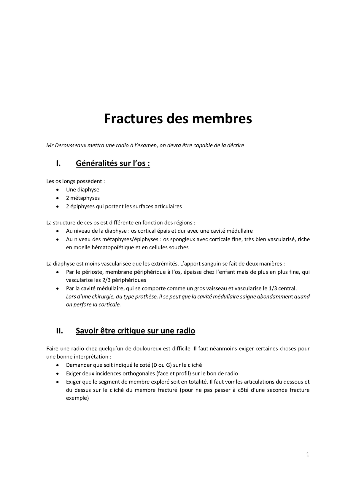 Fractures Des Membres Cours De Médecine Année 2019 Matière