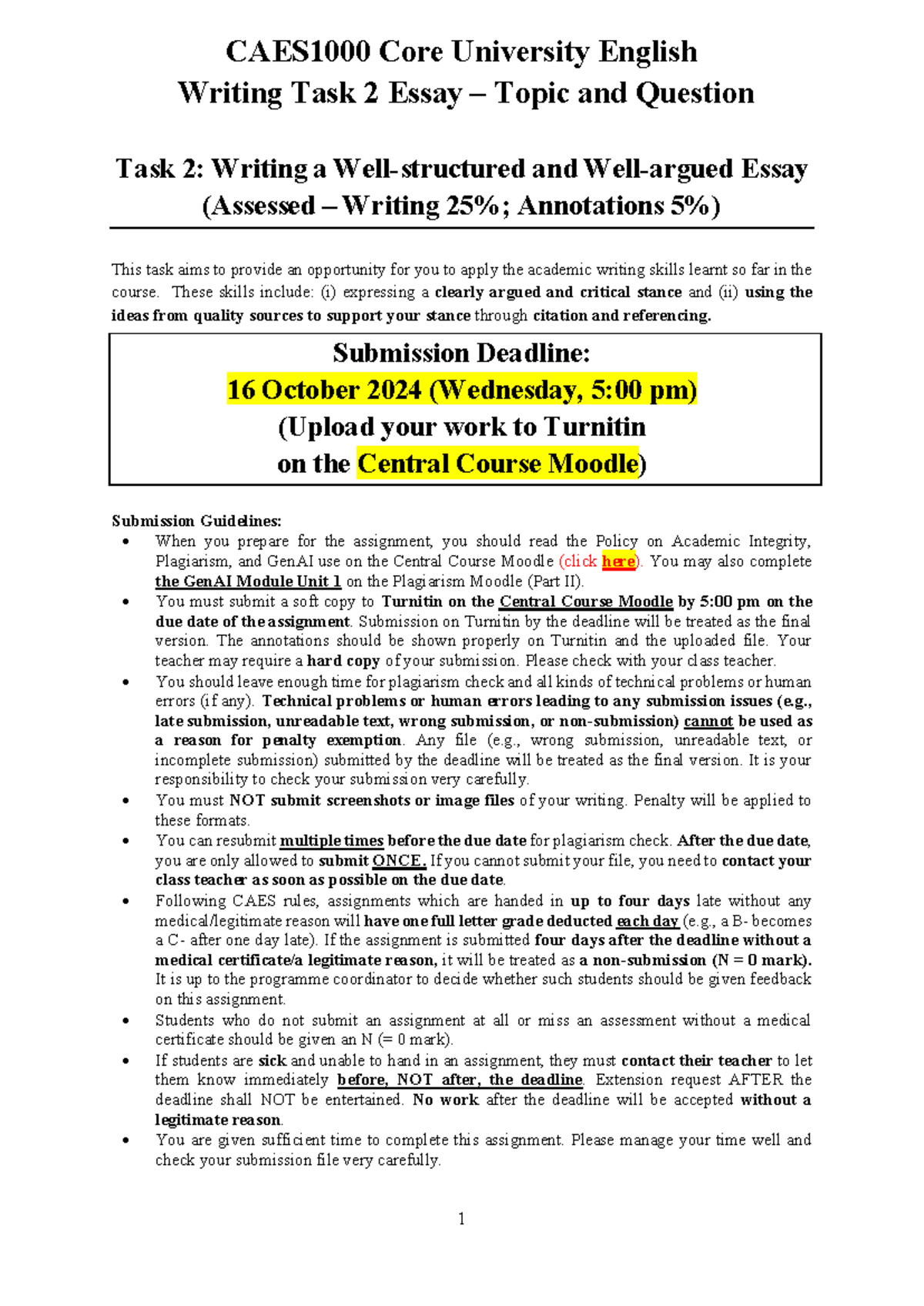 2024 sem 1 Task 2 question paper students final - CAES1000 Core ...