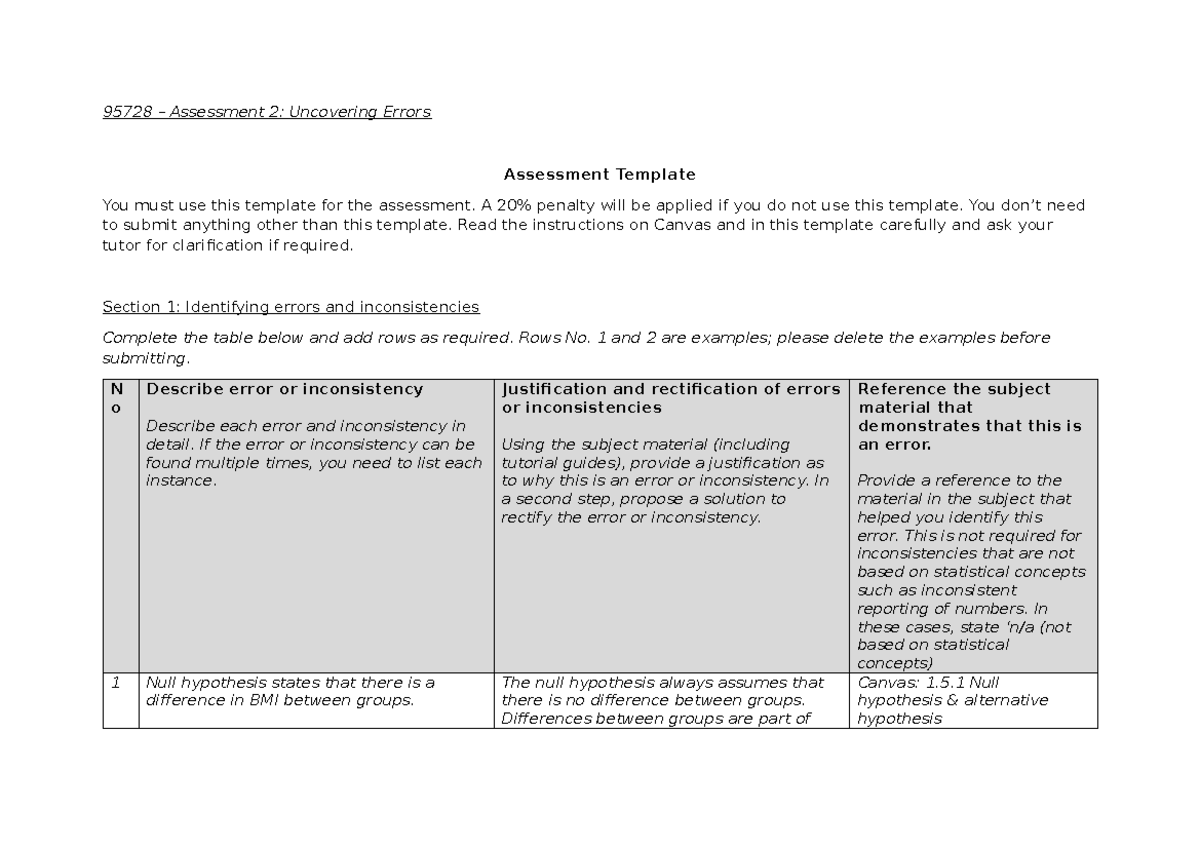 Assessment 2 Template - health stats assignment - 95728 – Assessment 2 ...