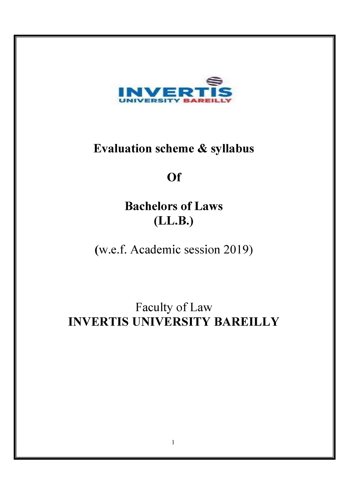 Syllabus YEAR 3 LLB - Law - Evaluation Scheme & Syllabus Of Bachelors ...