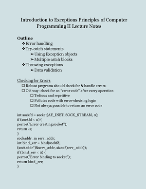 Principles of Computer Programming II - Student ID number – different ...