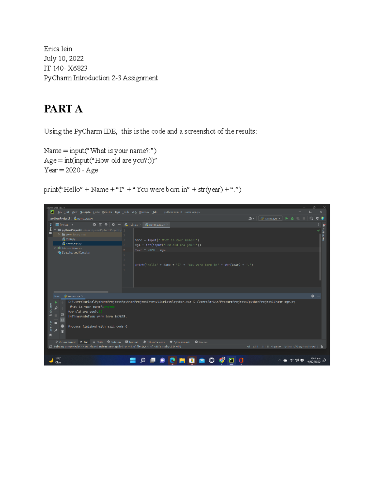 it 140 2 3 assignment pycharm introduction