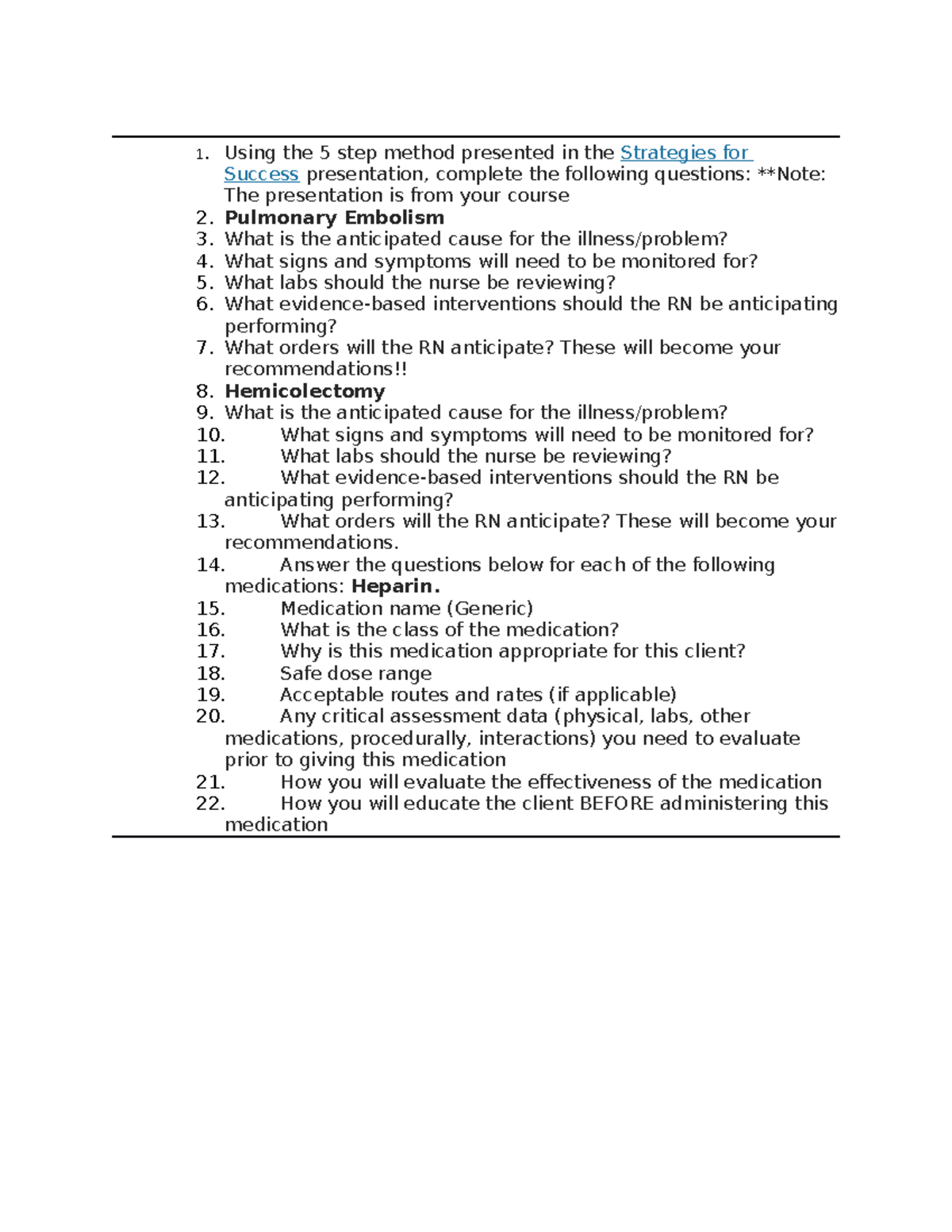 NUR348 Using the 5 step method presented - Pulmonary embolism - Using ...