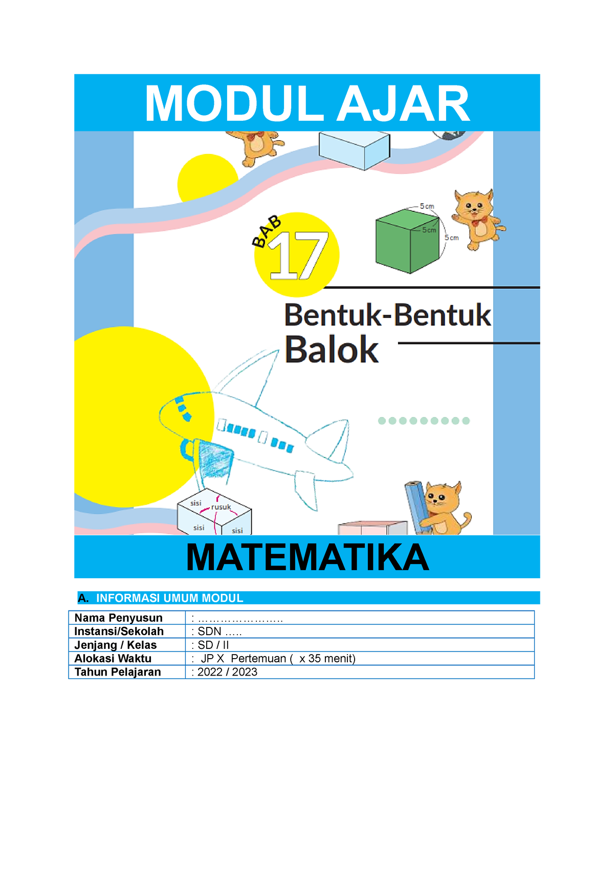 MA Bab 17. Bentuk-Bentuk Balok - MODUL AJAR MATEMATIKA A. INFORMASI ...