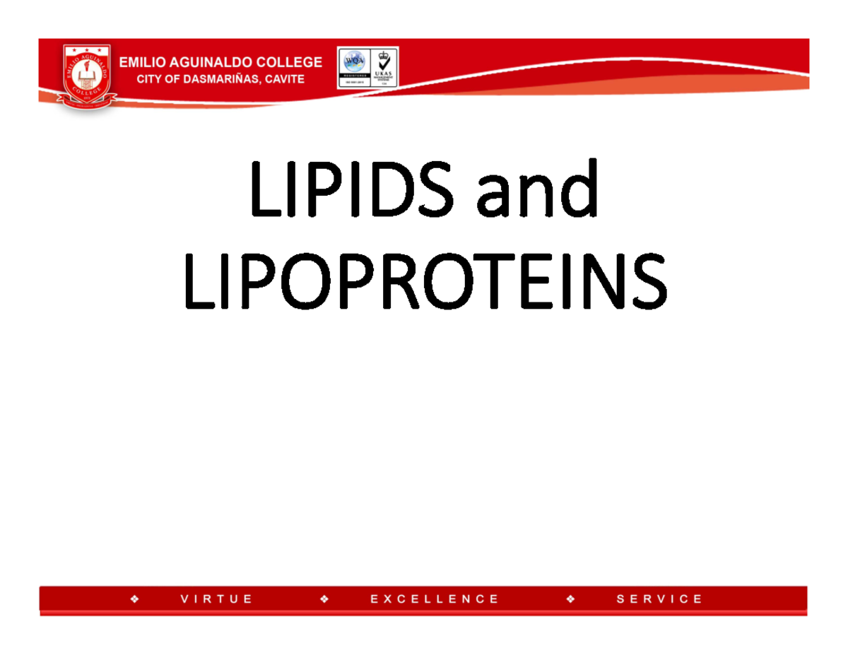 Lipids and Lipoproteins EAC - LIPIDS and LIPOPROTEINS " Lipids 3 ...