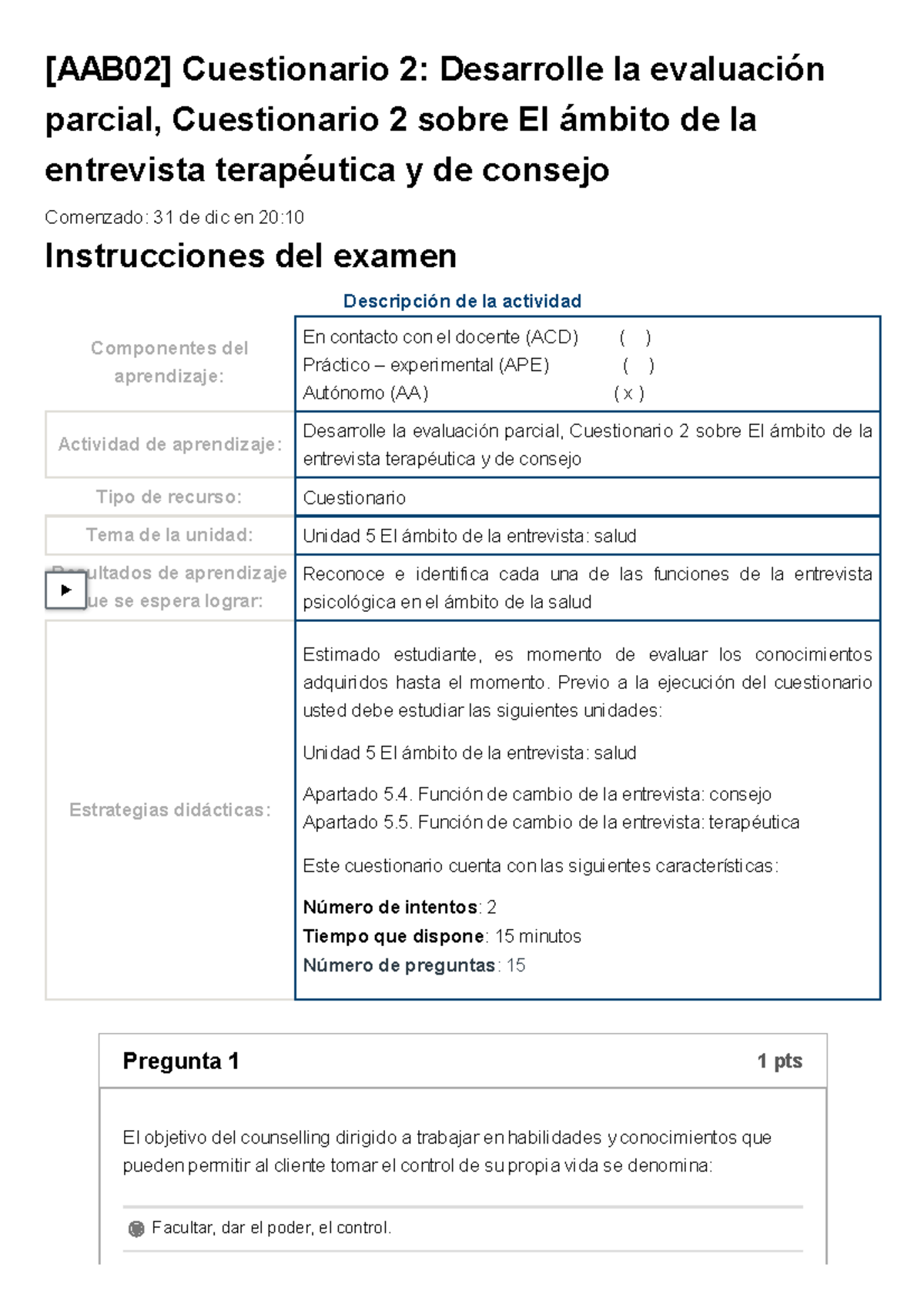 Examen [AAB02] Cuestionario 2 Desarrolle La Evaluación Parcial ...