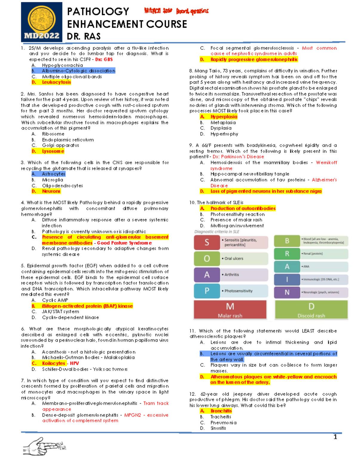 Pathology-enhancement - PATHOLOGY ENHANCEMENT COURSE DR. RAS 25/M ...