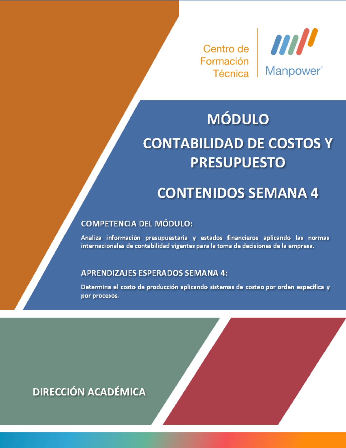 Contabilidad de costos y presupuesto - Semana 4 - MÓDULO CONTABILIDAD ...