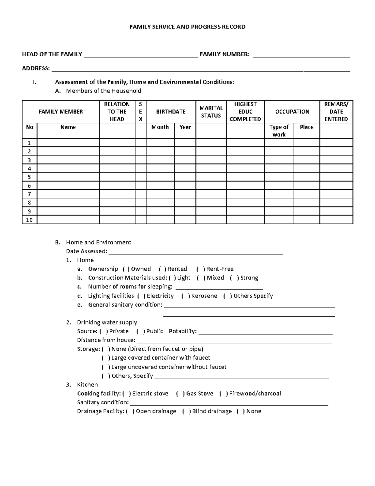 Initial DATA BASE 2 1 - BSN LECTURE NOTES - FAMILY SERVICE AND PROGRESS ...