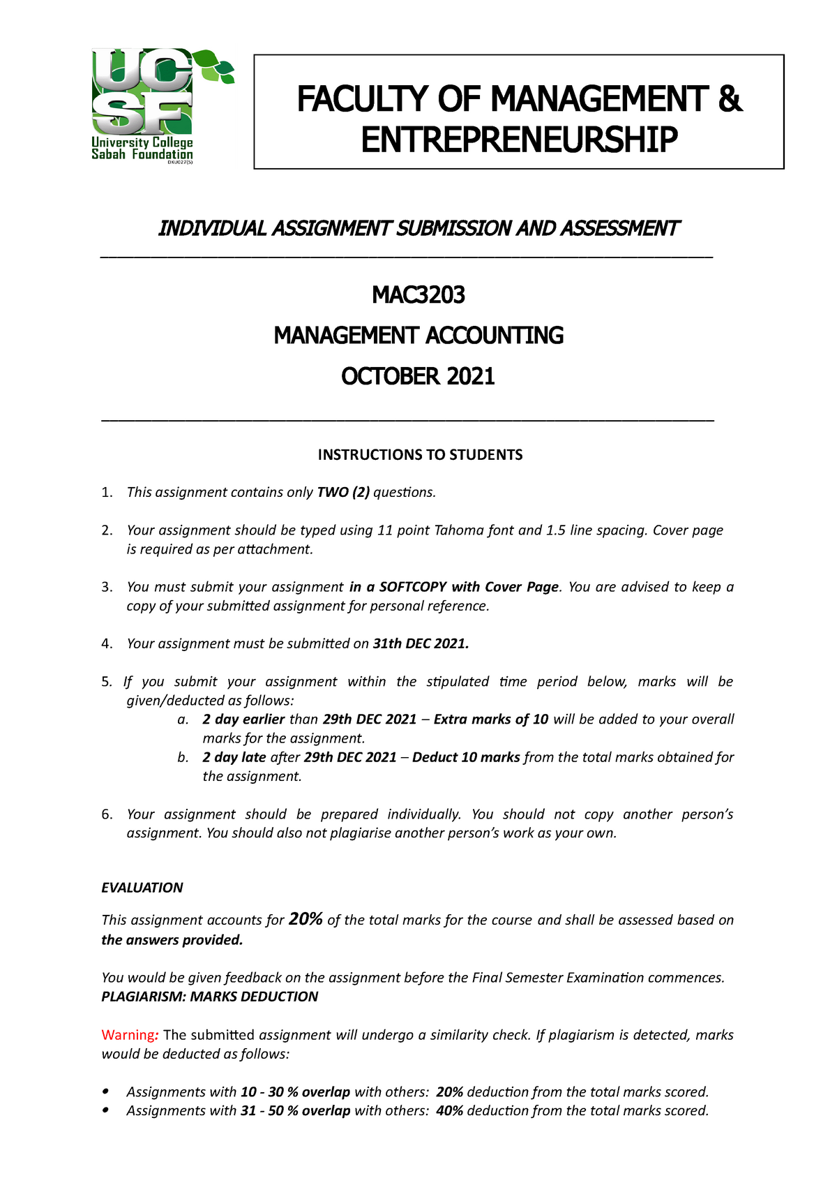 QP Individual Assignment Submission AND Assessment - INDIVIDUAL ...