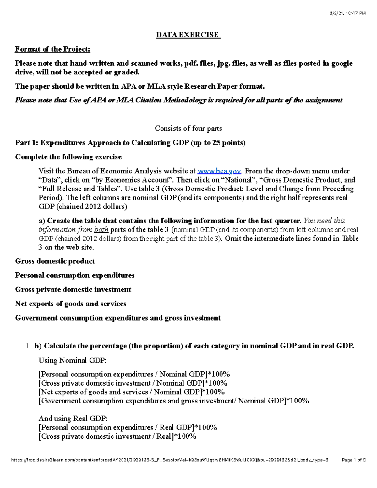 Eco2015 02 - Ecoo - Data Exercise Format Of The Project: Please Note 