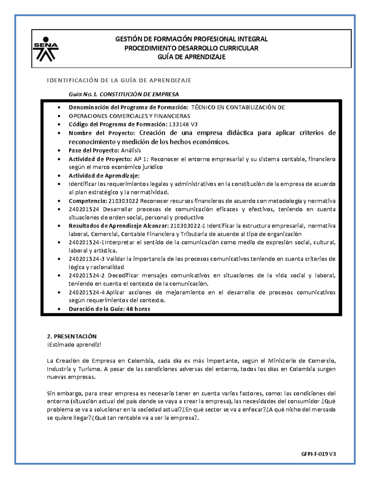 Estructura Curricular Tecnico En Contabilidad Sena - 2020 