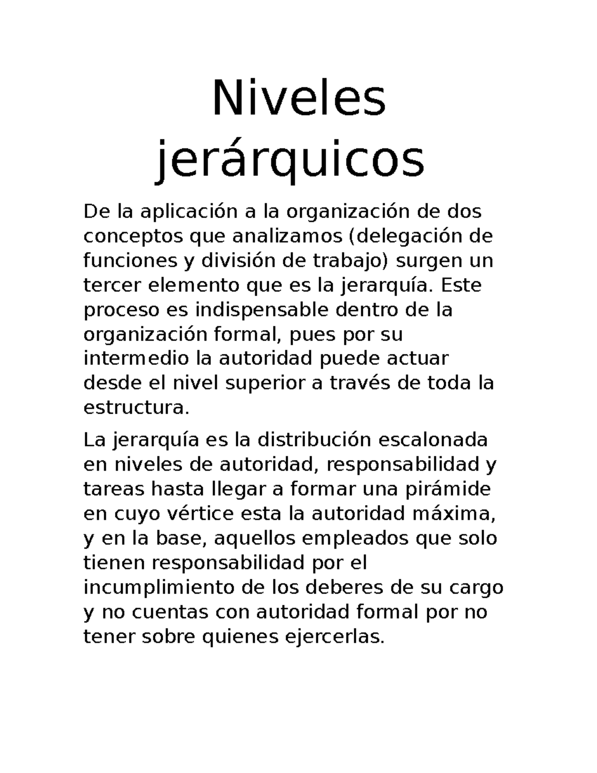 Niveles Jerárquicos - Administracion - Niveles Jerárquicos De La ...