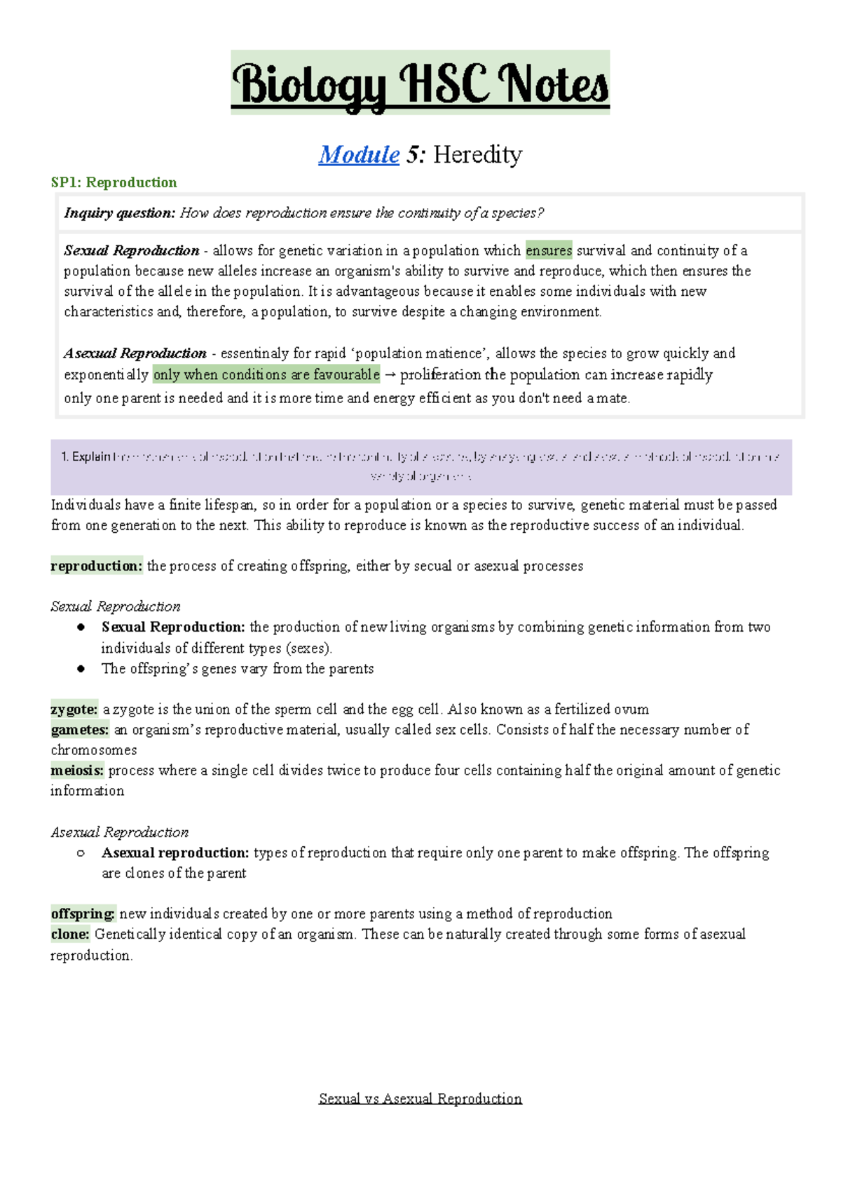 Module 5 Heredity HSC Study Notes - Biology HSC Notes Module 5 ...