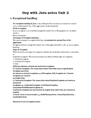 OOPS With Java Unit 5 one shot ( Rrsimt) - Page Date UNIT Spring ...