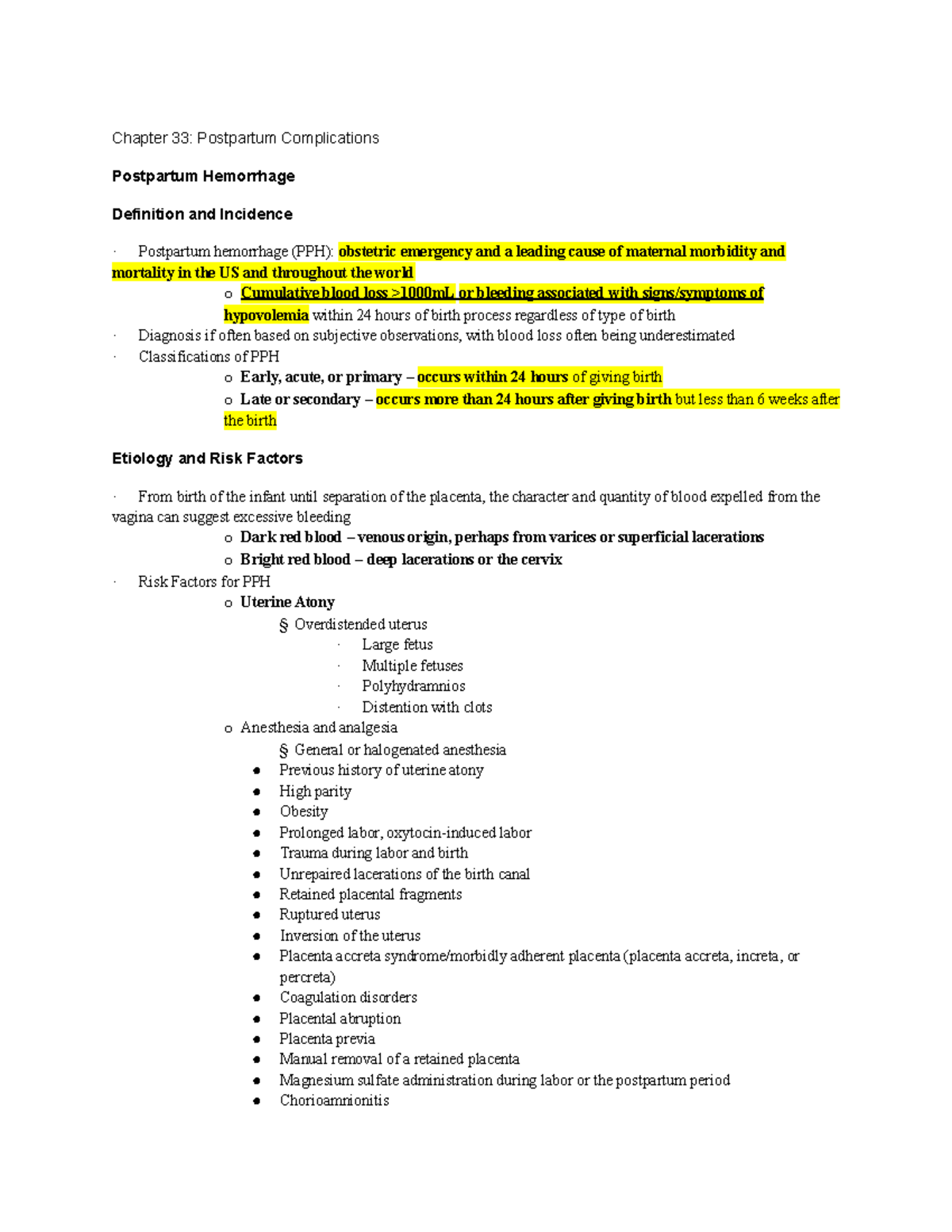 Chapter 33 Postpartum Complications - Chapter 33: Postpartum ...