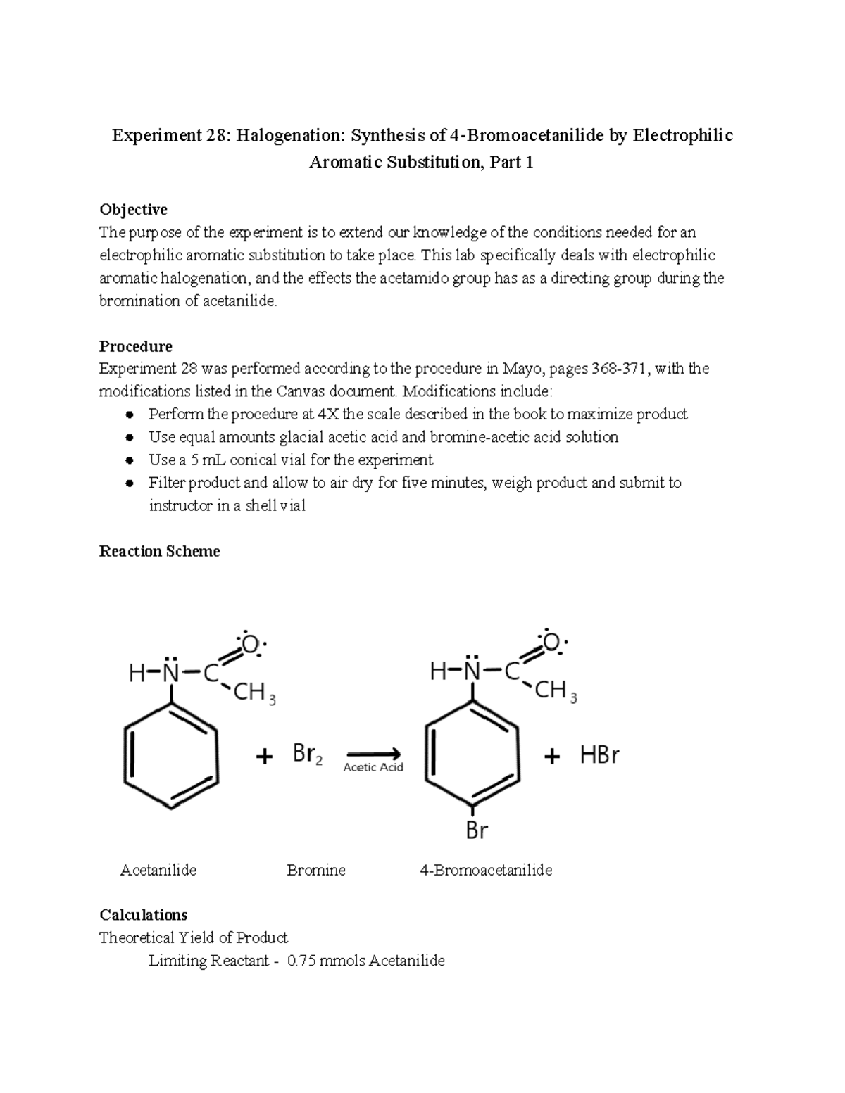 4 bromoacetanilide molar mass