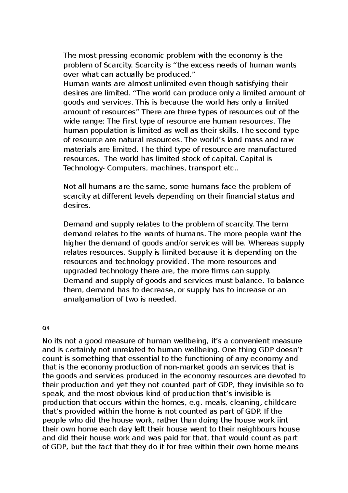 Principles of economics assignment draft - The most pressing economic ...