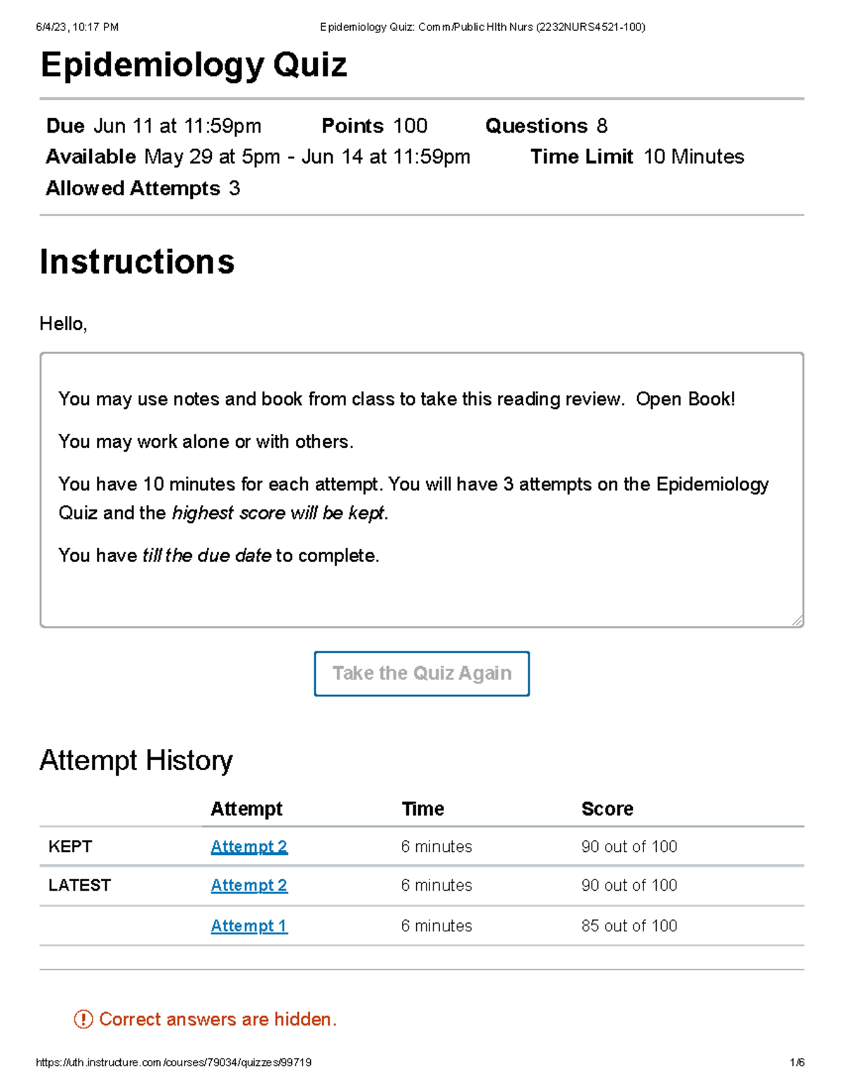 Epidemiology Quiz quiz Epidemiology Quiz Due Jun 11 at 1159pm