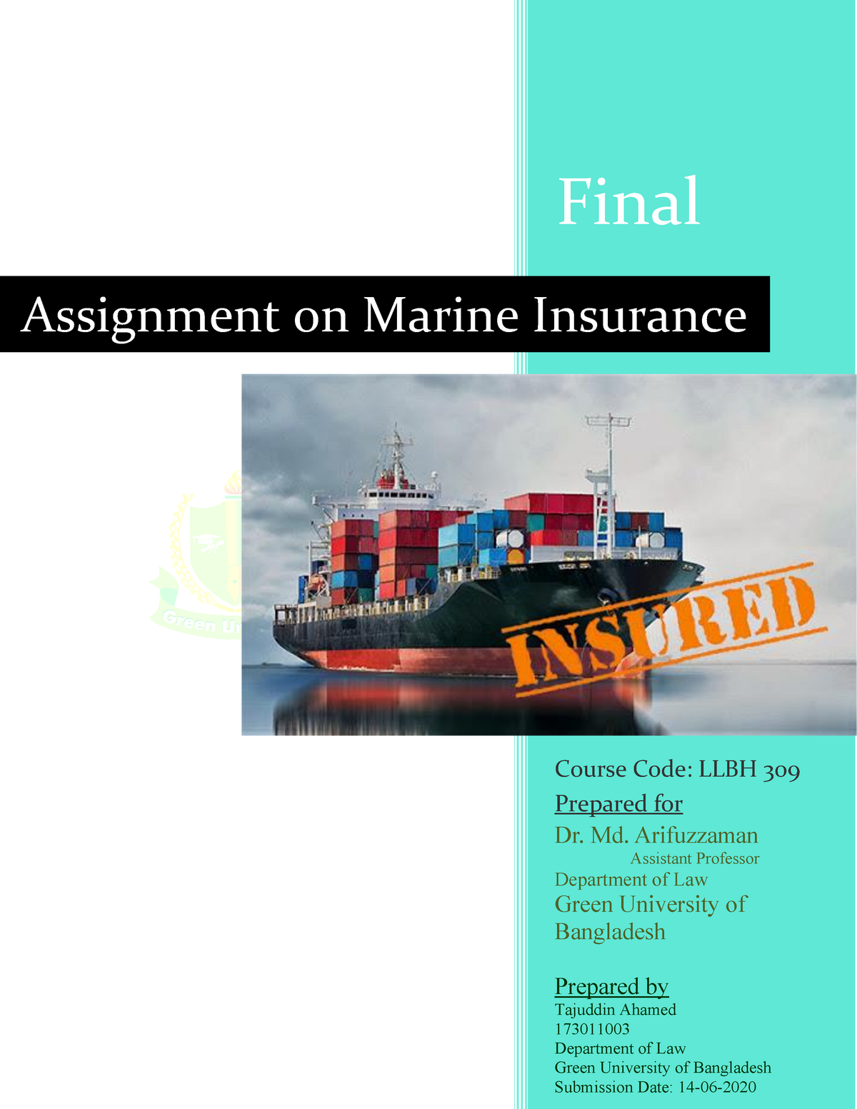 marine insurance assignment