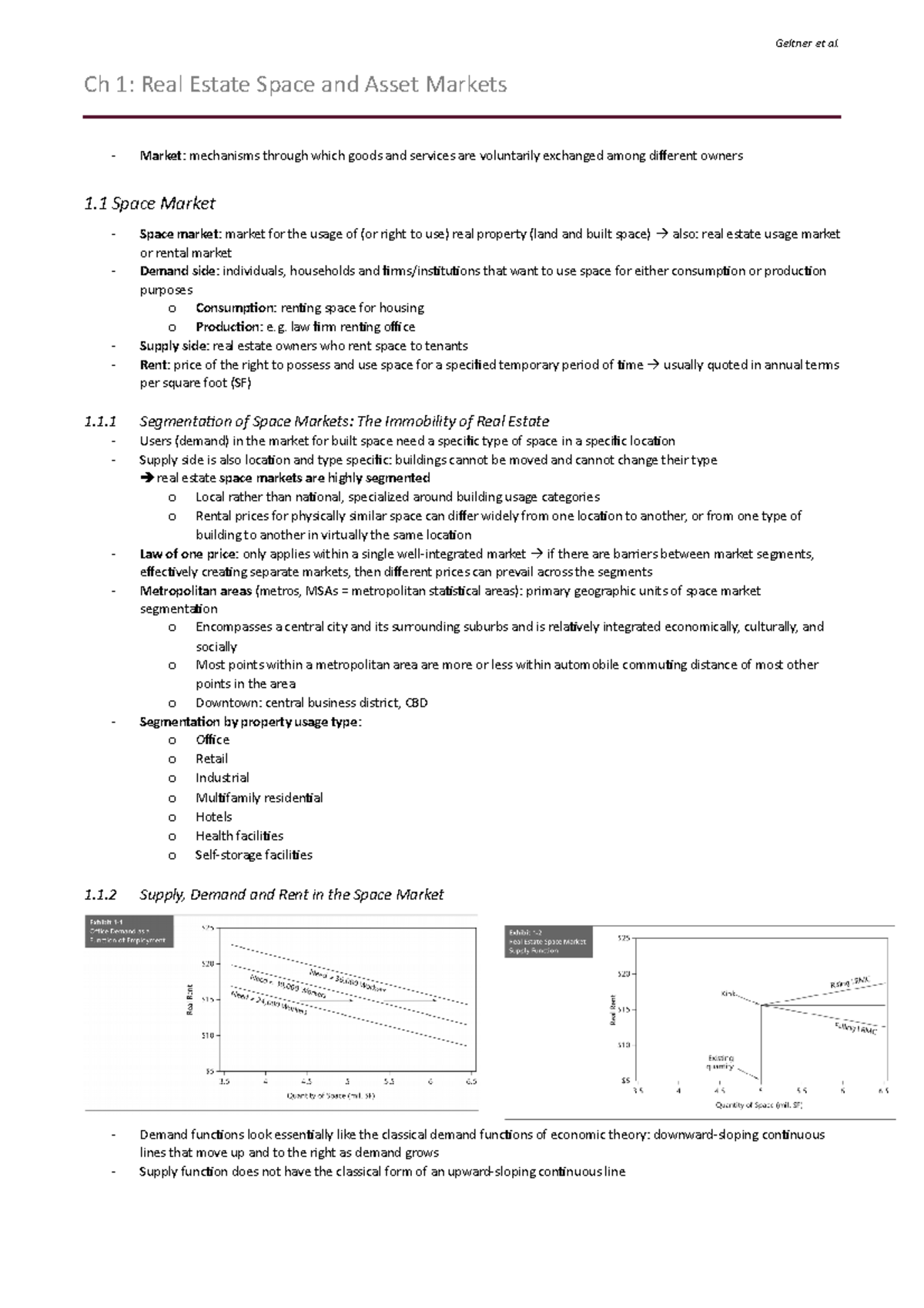 ALL bookchapters REF Geltner et al. Ch 1 Real Estate Space and Asset