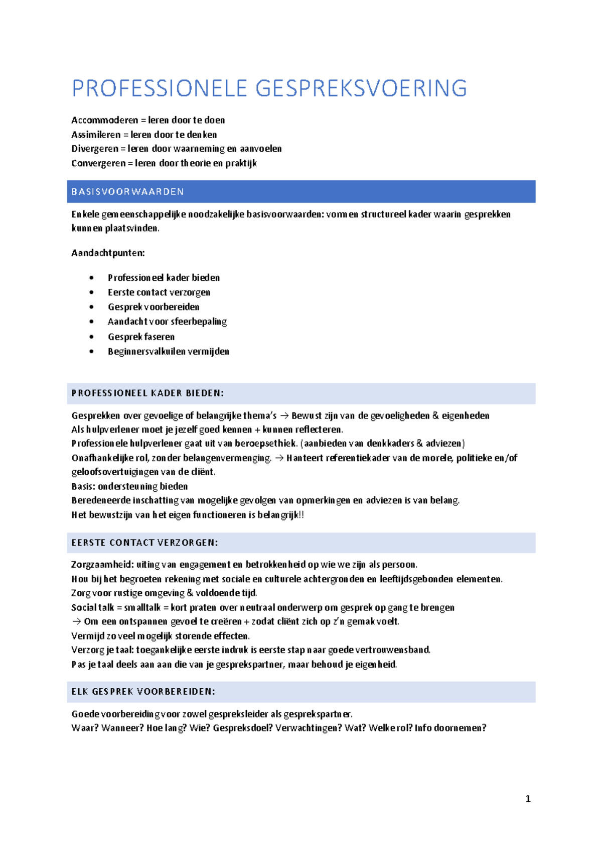 Professionele-gespreksvoering - PROFESSIONELE GESPREKSVOERING ...