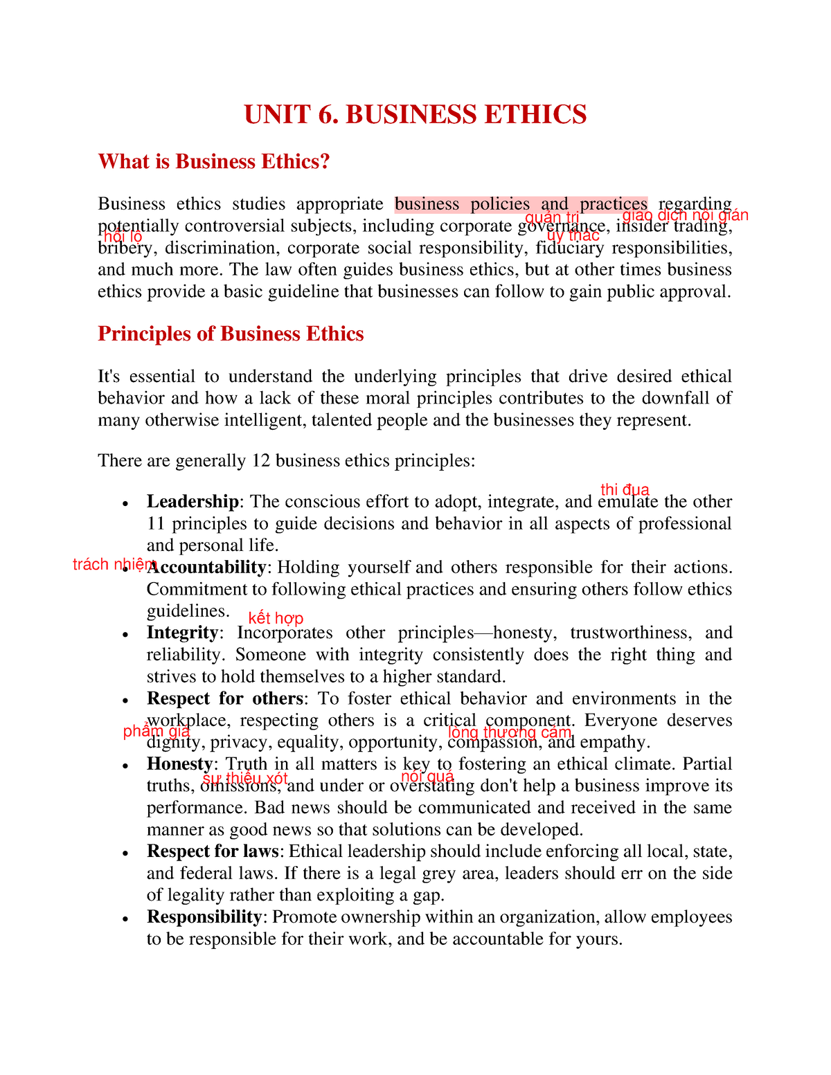 thesis about business ethics