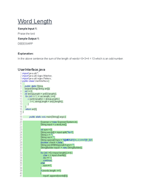 Word Length - Word Length Sample Input 1: Praise the lord Sample Output ...