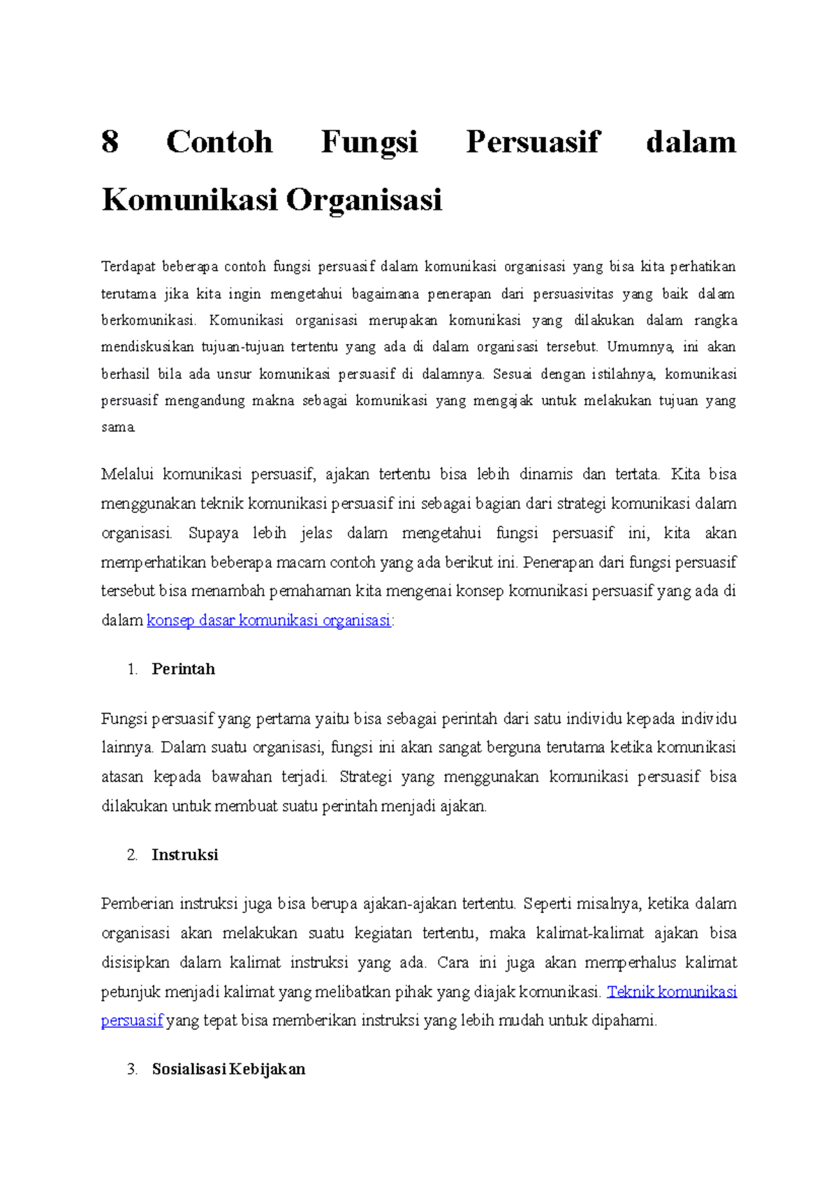 8 Contoh Fungsi Persuasif Dalam Komunikasi Organisasi - Komunikasi ...