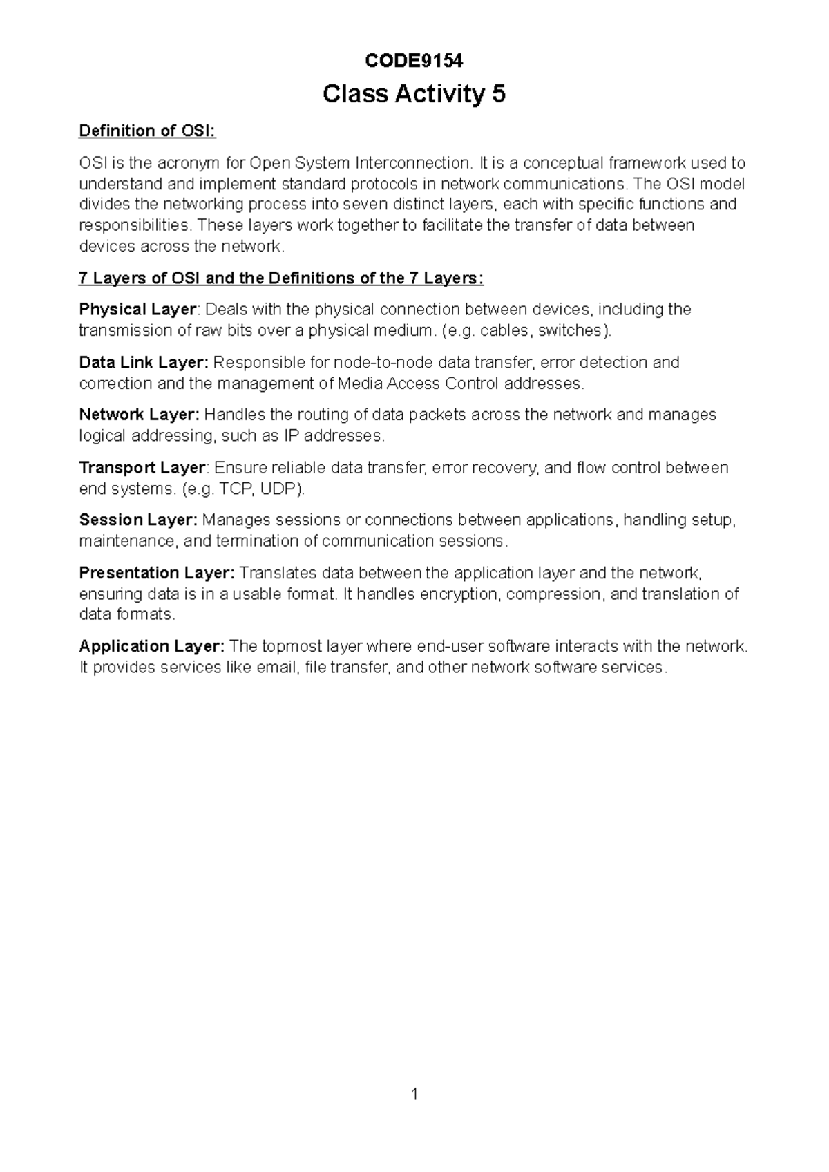 Class Activity 5 - It is a conceptual framework used to understand and ...