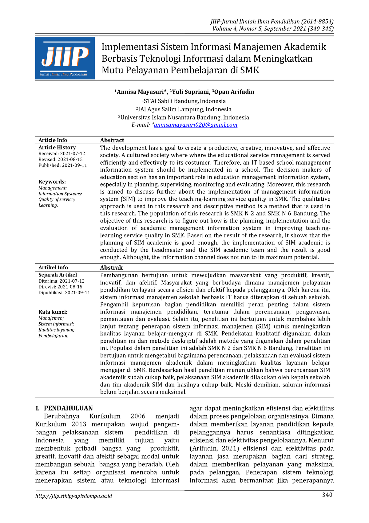 67. Implementasi Sistem Informasi Manajemen Akademik Berbasis Teknologi ...