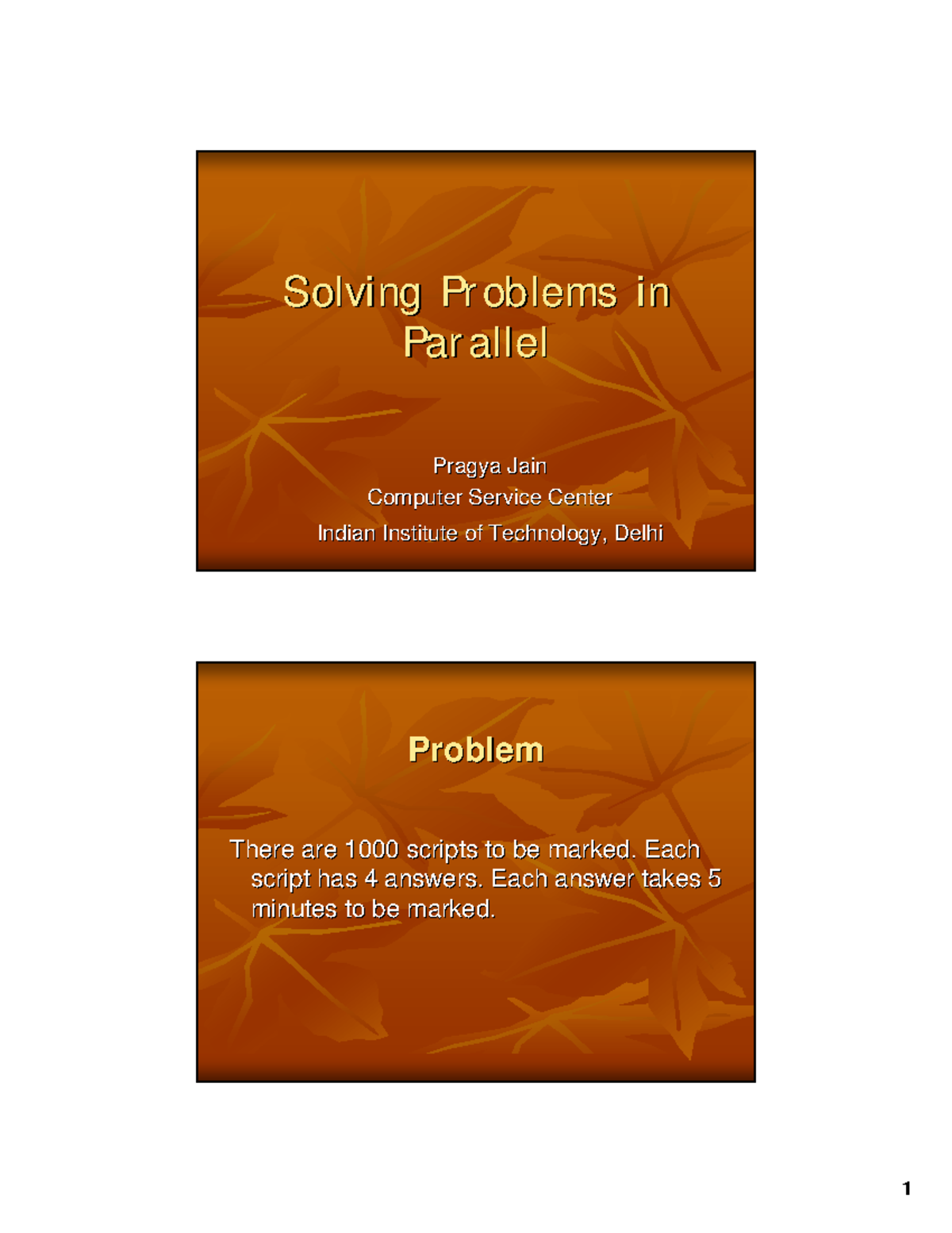 Solving parallel - erere - Solving Problems in Solving Problems in ...