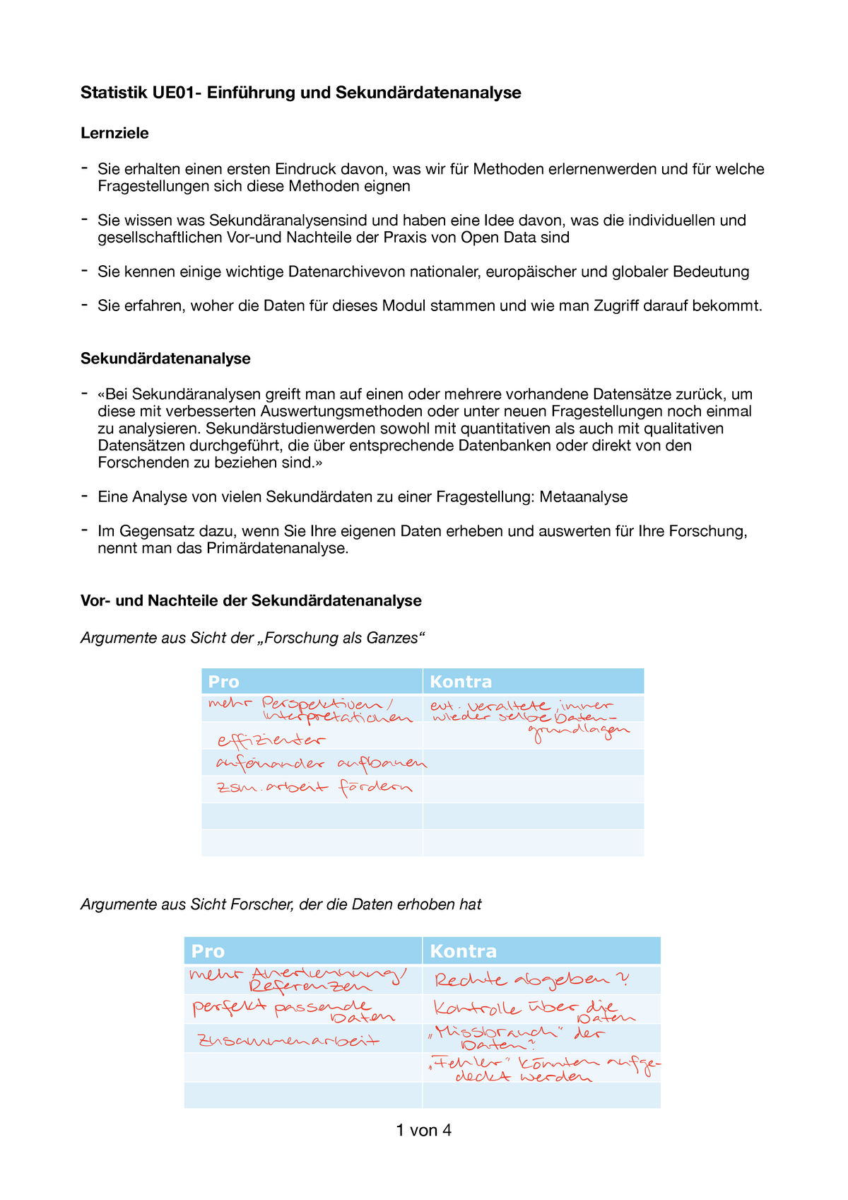 Statistik 3 Zusammenfassung - Statistik UE01- Einführung Und ...