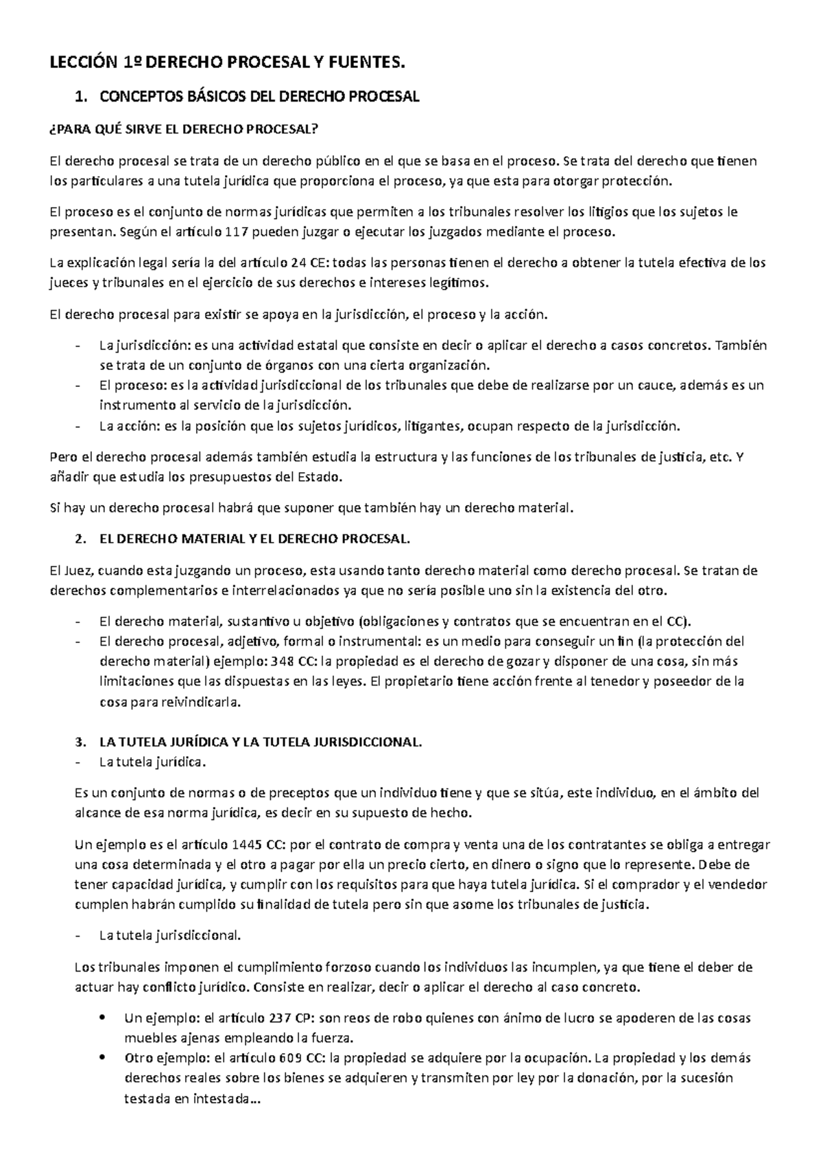 Lección 1º Derecho Procesal Y Fuentes LecciÓn 1º Derecho Procesal Y Fuentes 1 Conceptos 7350