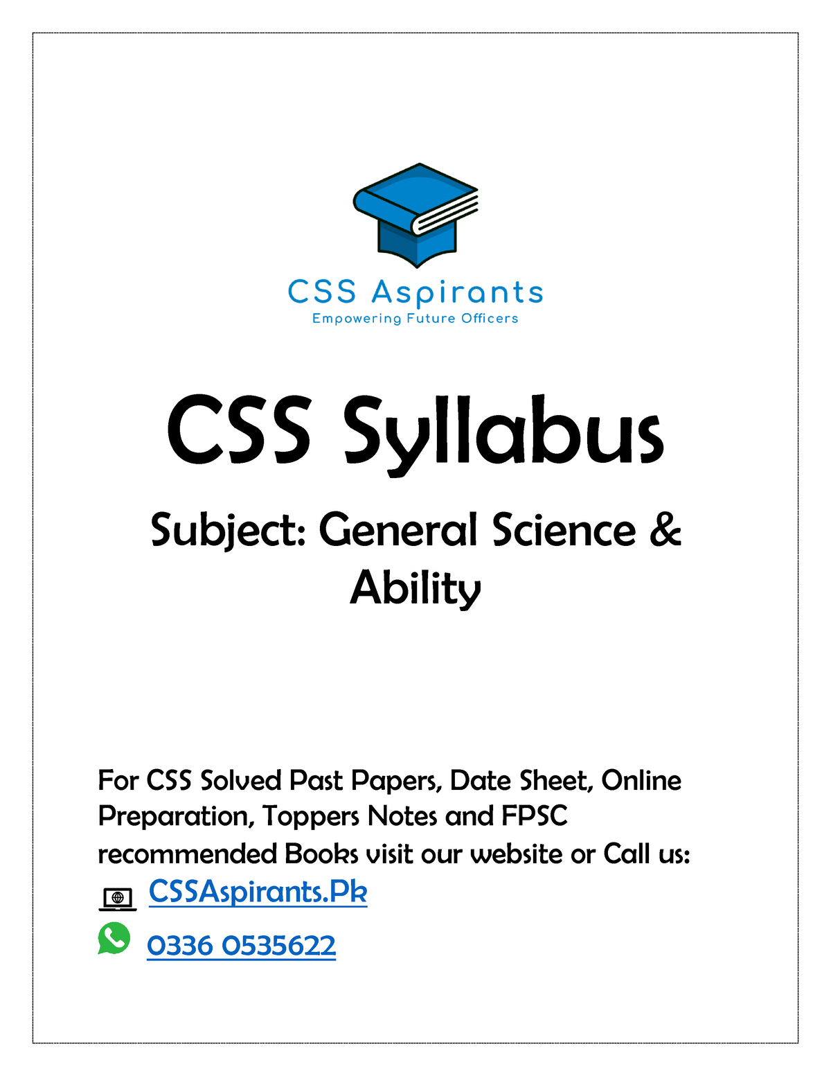 General Science Ability CSS Syllabus - CSS Syllabus Subject: General ...