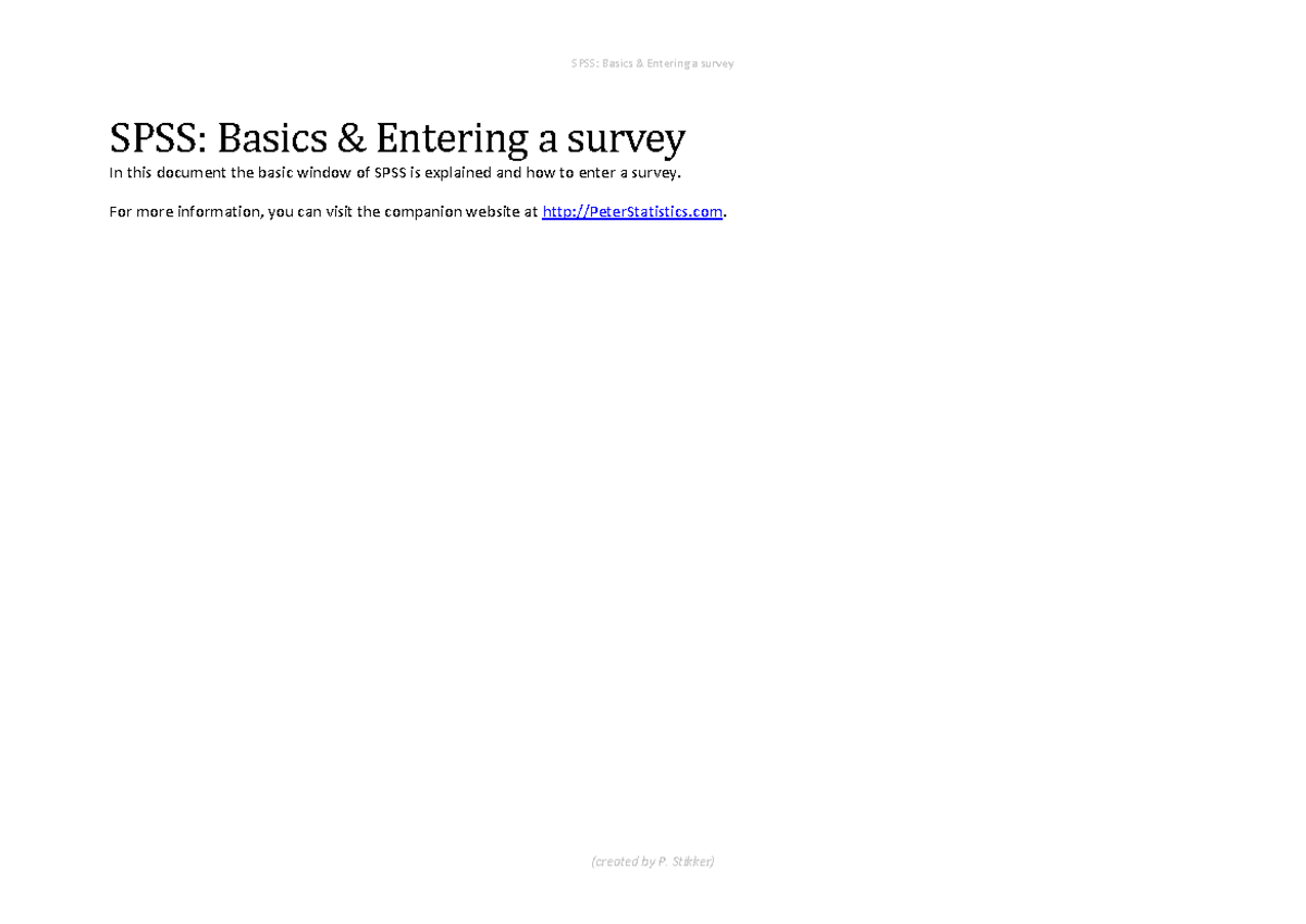 Basics - Bla Bla - SPSS: Basics & Entering a survey In this document ...