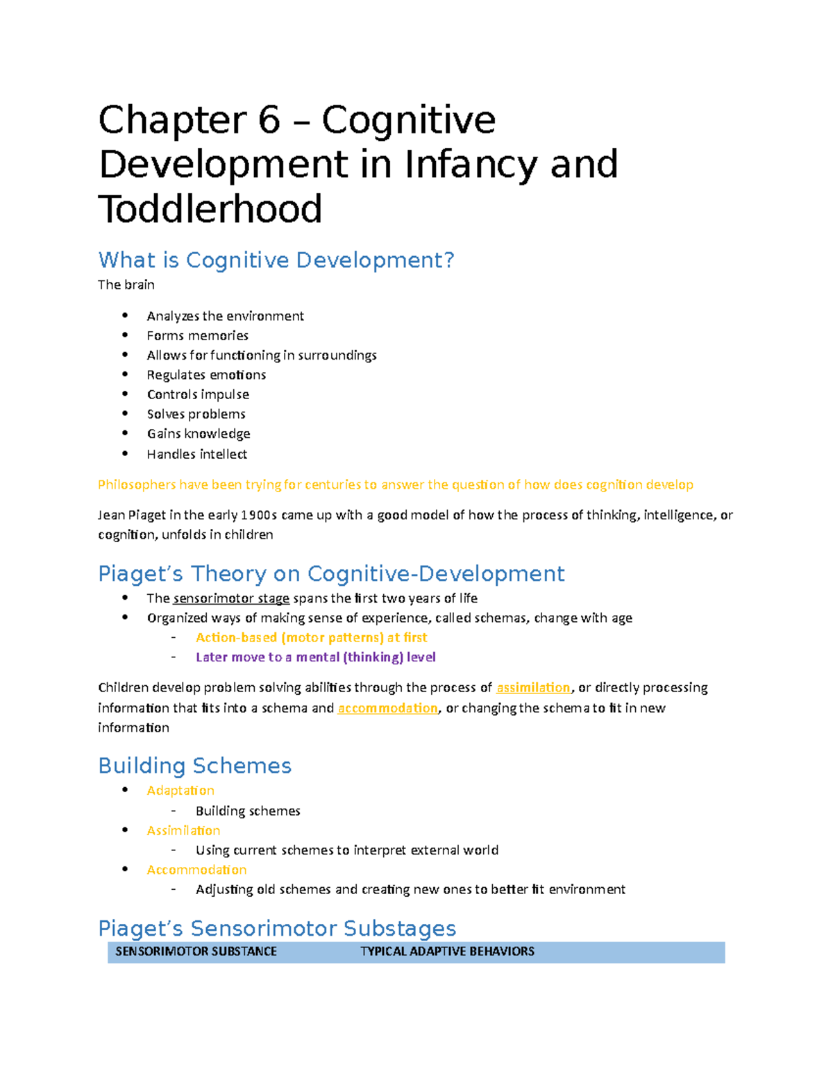 04-04-23 Chapter 6 Part 1 - Chapter 6 – Cognitive Development in ...