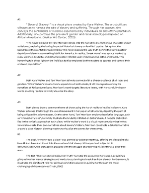 Us history task 1 - "The Suppression of the African Slave-Trade to the ...