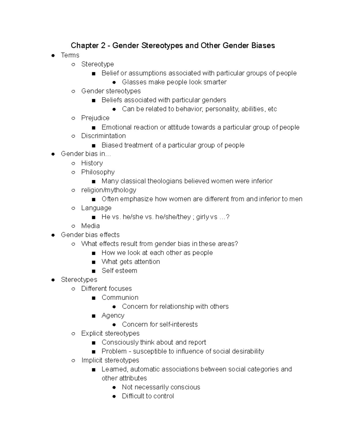 Chapter 2 - Gender Stereotypes And Other Gender Biases Lecture Notes ...