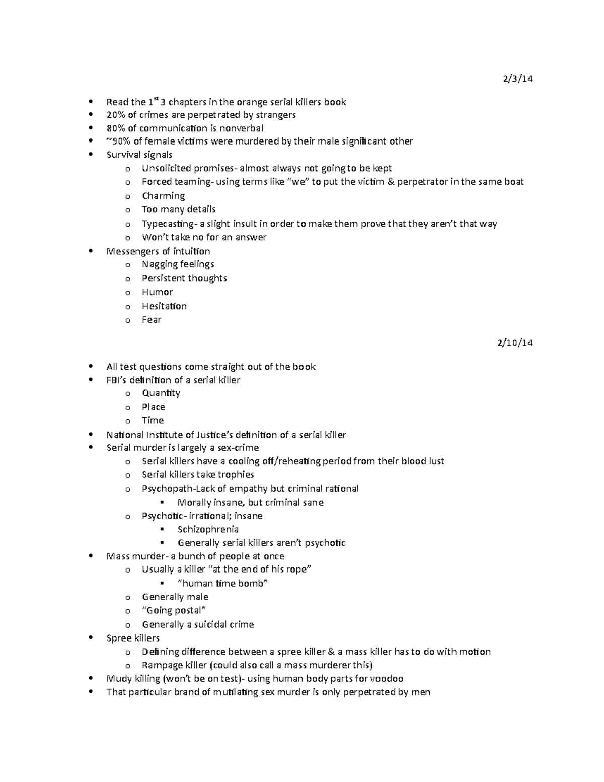 Section 1 - Lecture notes from class taken in spring of 2014 - 2/3 ...